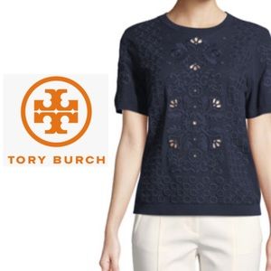 Tory Burch Navy Blue Blouse